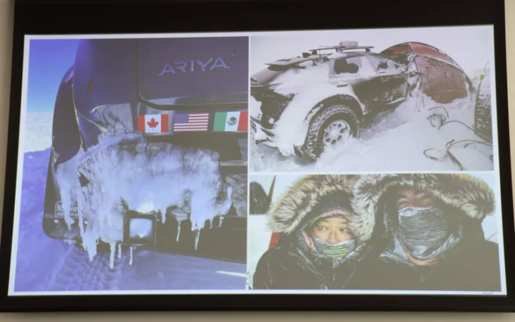 日産、バッテリev「アリア」で北極～南極間の約3万3000kmを走破したラムゼイ夫妻が過酷な冒険の旅を語る報告会開催